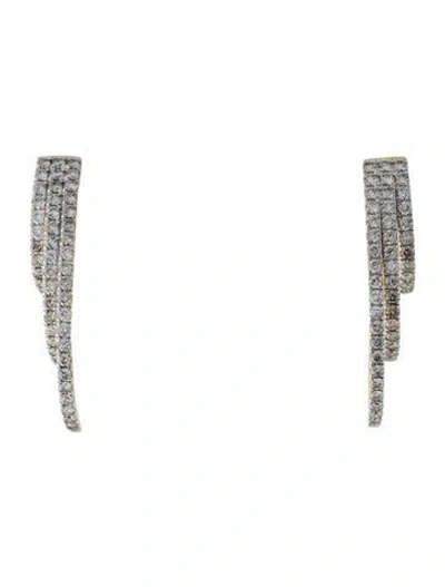 Pre-owned Earrings 14k 2.10ctw Diamond Hoop  In Multi