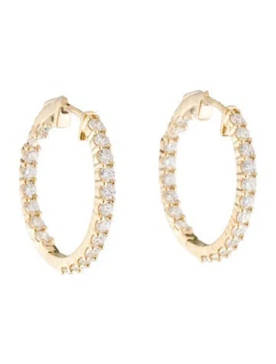 Pre-owned Earrings 14k 2.10ctw Lab-grown Diamond Inside-out Hoop  In Multi
