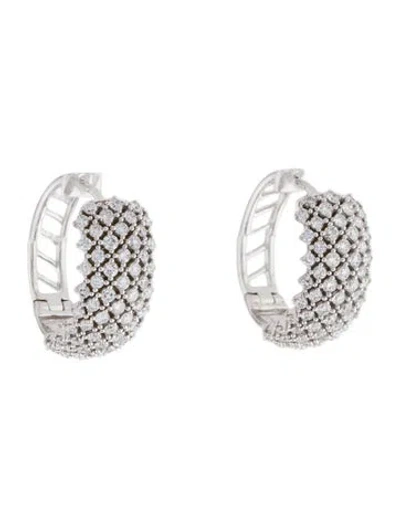 Pre-owned Earrings 14k 2.11ctw Diamond Hoop  In Multi