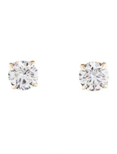 Pre-owned Earrings 14k 2.11ctw Lab-grown Diamond Stud Solitaire Stud  In Multi