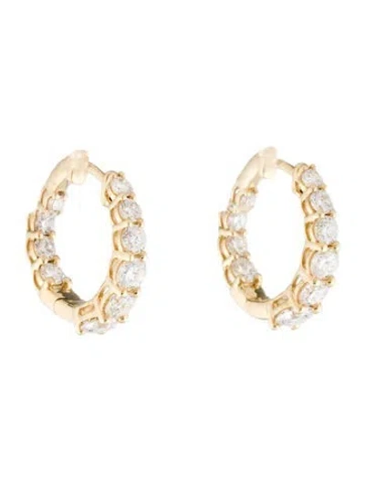 Pre-owned Earrings 14k 2.12ctw Lab-grown Diamond Inside-out Hoop  In Multi