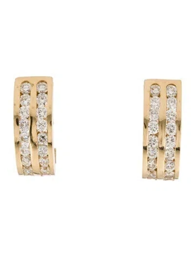 Pre-owned Earrings 14k 2.16ctw Diamond Earclips In Multi