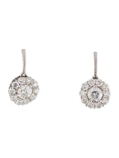 Pre-owned Earrings 14k 2.20ctw Diamond Drop  In Multi