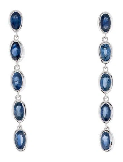 Pre-owned Earrings 14k 2.20ctw Sapphire Drop  In Multi