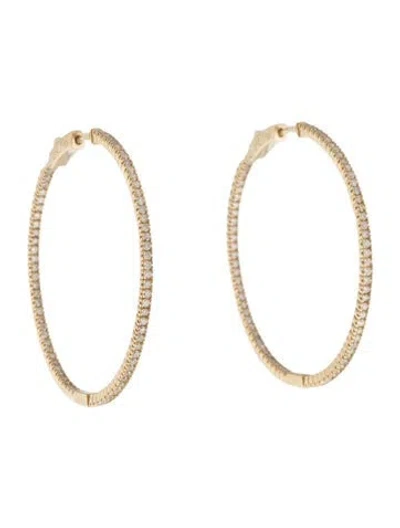 Pre-owned Earrings 14k 2.22ctw Diamond Hoop  In Multi