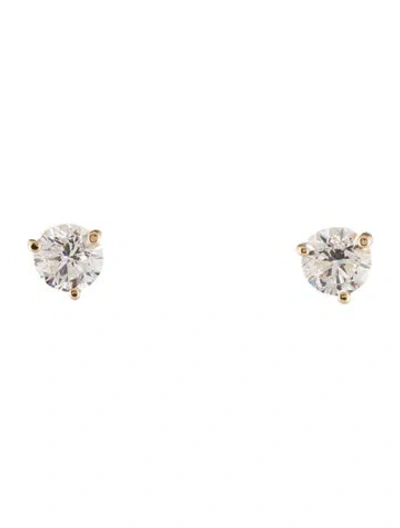 Pre-owned Earrings 14k 2.25ctw Lab-grown Diamond Solitaire Stud  In Multi