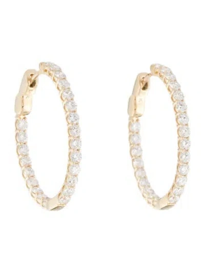 Pre-owned Earrings 14k 2.26ctw Lab-grown Diamond Inside-out Hoop  In Multi