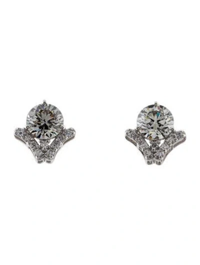 Pre-owned Earrings 14k 2.28ctw Lab-grown Diamond Stud  In Multi