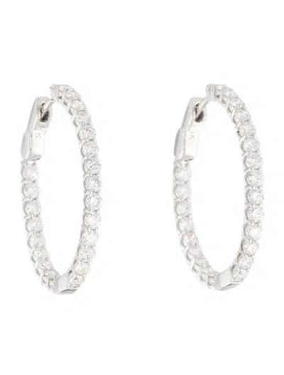 Pre-owned Earrings 14k 2.29ctw Lab-grown Diamond Inside-out Hoop  In Multi
