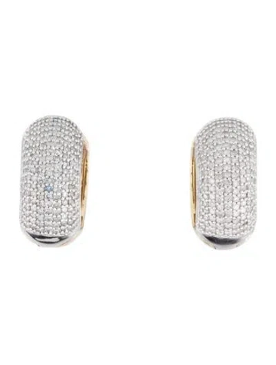 Pre-owned Earrings 14k 2.36ctw Diamond Huggie  In Multi