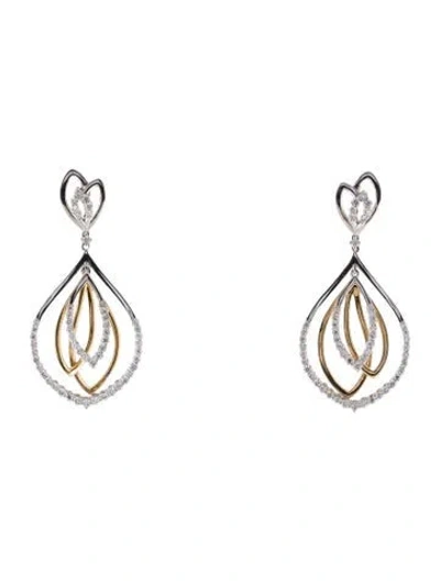Pre-owned Earrings 14k 2.40ctw Diamond Drop  In Multi