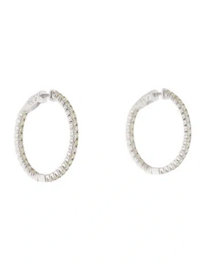 Pre-owned Earrings 14k 2.40ctw Diamond Inside-out Hoop  In Multi