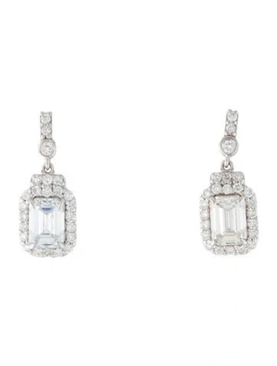 Pre-owned Earrings 14k 2.40ctw Lab-grown Diamond Drop  In Multi