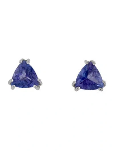 Pre-owned Earrings 14k 2.42ctw Tanzanite Stud  In Multi