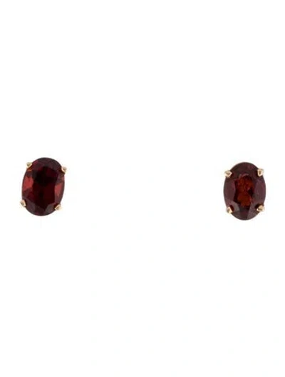Pre-owned Earrings 14k 2.44ctw Garnet Stud  In Multi
