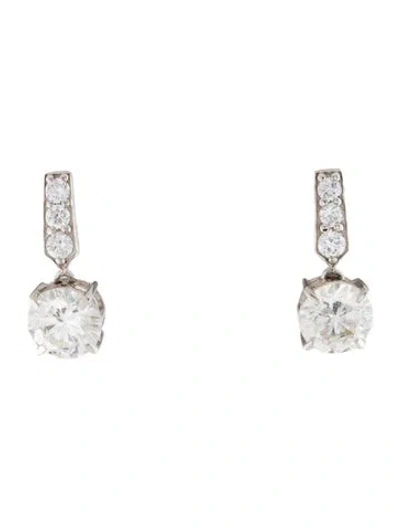 Pre-owned Earrings 14k 2.45ctw Lab-grown Diamond Drop  In Multi