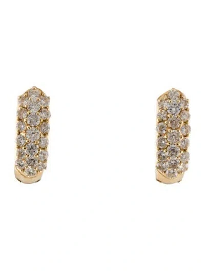 Pre-owned Earrings 14k 2.47ctw Diamond Pave Hoop  In Multi