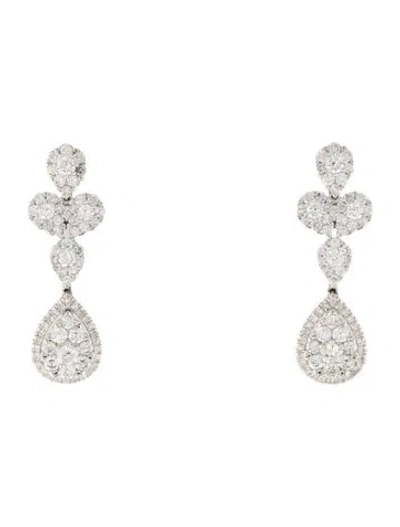 Pre-owned Earrings 14k 2.48ctw Diamond Drop  In Multi