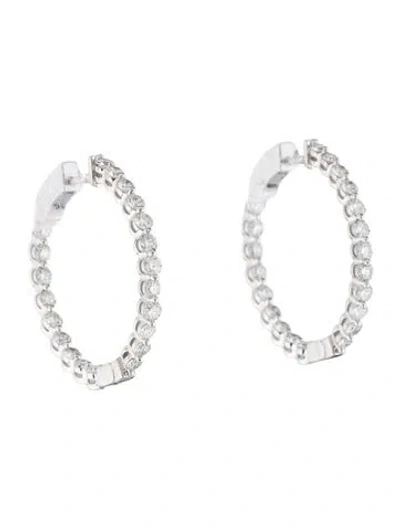 Pre-owned Earrings 14k 2.50ctw Inside-out Hoop  In Multi