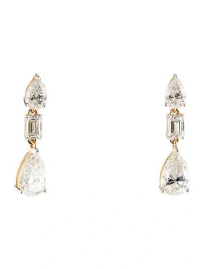 Pre-owned Earrings 14k 2.50ctw Lab-grown Diamond Drop  In Multi