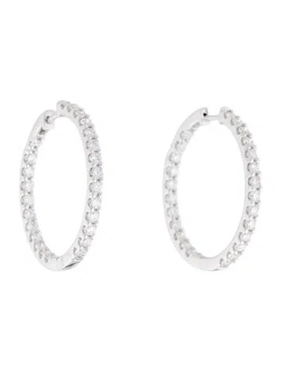 Pre-owned Earrings 14k 2.50ctw Lab-grown Diamond Hoop  In Multi