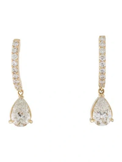 Pre-owned Earrings 14k 2.52ctw Lab-grown Diamond Drop  In Multi