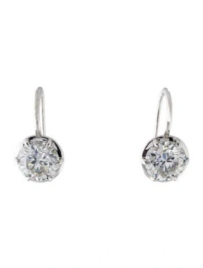 Pre-owned Earrings 14k 2.54ctw Moissanite Drop  In Multi