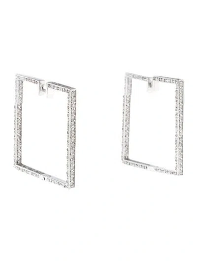 Pre-owned Earrings 14k 2.58ctw Diamond Inside-outside Hoop  In Multi