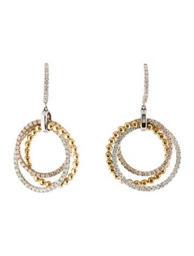 Pre-owned Earrings 14k 2.60ctw Diamond Drop  In Multi