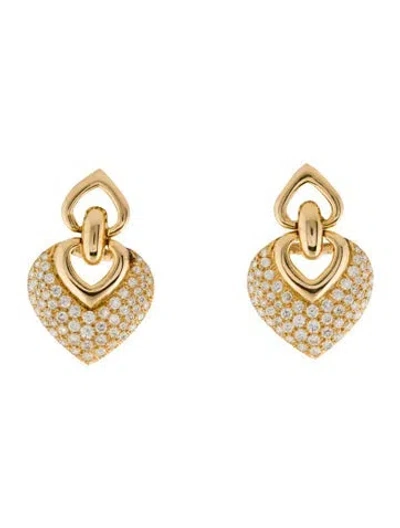 Pre-owned Earrings 14k 2.61ctw Diamond Door Knocker  In Multi