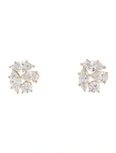 Pre-owned Earrings 14k 2.64ctw Lab-grown Diamond Cluster  In Multi