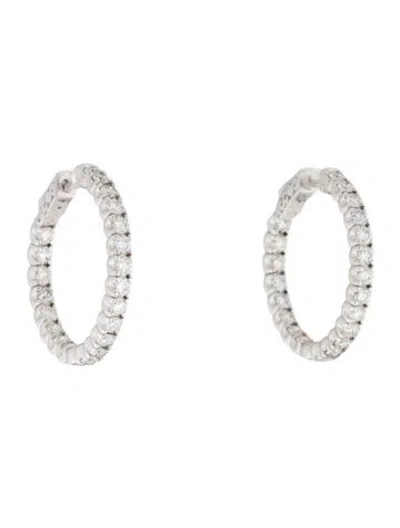 Pre-owned Earrings 14k 2.69ctw Diamond Inside-out Hoop  In Multi