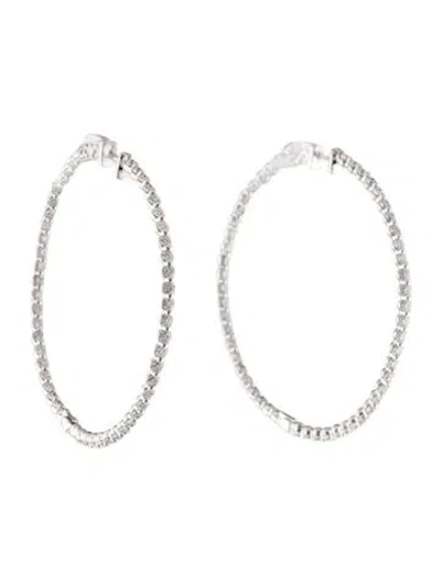 Pre-owned Earrings 14k 2.70ctw Diamond Hoop  In Multi