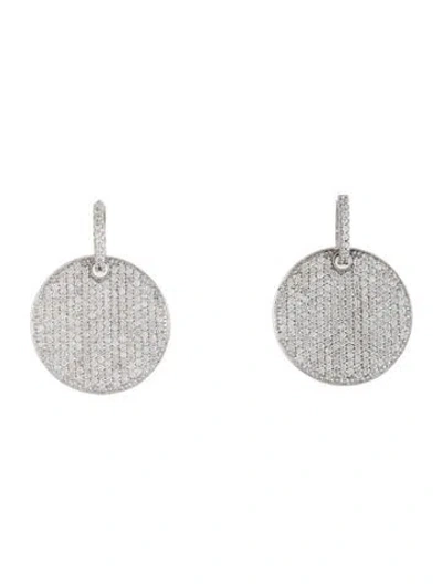 Pre-owned Earrings 14k 2.71ct Diamond Disc Drop  In Multi