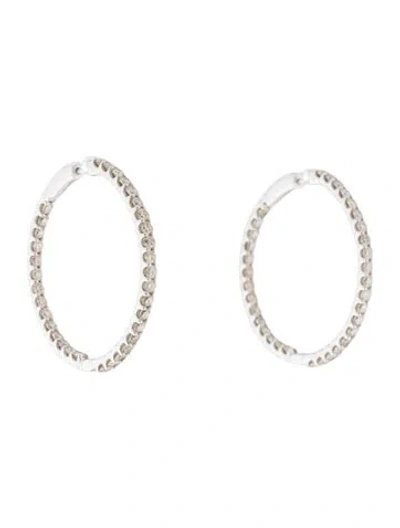 Pre-owned Earrings 14k 2.72ctw Diamond Hoop  In Multi