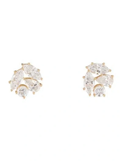 Pre-owned Earrings 14k 2.72ctw Lab-grown Diamond Cluster Stud  In Multi