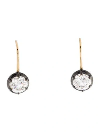 Pre-owned Earrings 14k 2.81ctw Lab-grown Diamond Drop  In Multi