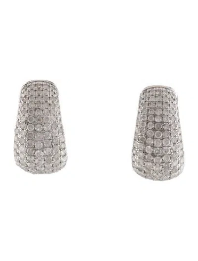 Pre-owned Earrings 14k 2.82ctw Diamond Earclip  In Multi