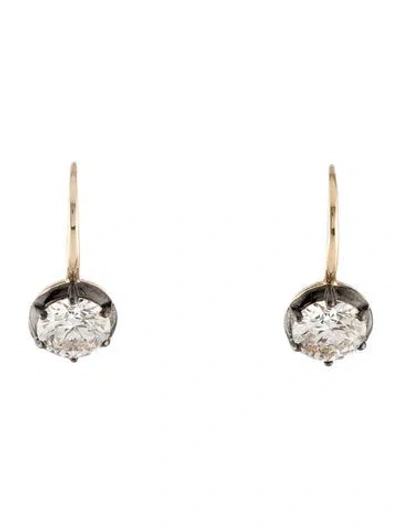 Pre-owned Earrings 14k 2.82ctw Lab-grown Diamond Drop  In Multi