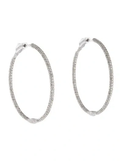 Pre-owned Earrings 14k 2.85ctw Diamond Inside-out Hoop  In Multi
