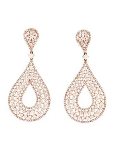 Pre-owned Earrings 14k 2.86ctw Diamond Drop Earclip  In Multi