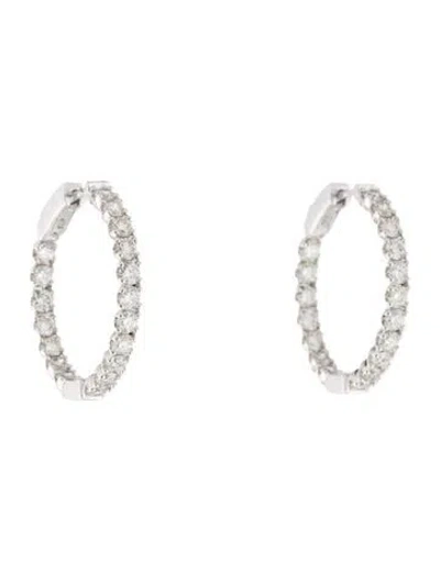 Pre-owned Earrings 14k 2.87ctw Diamond Inside-out Hoop  In Multi