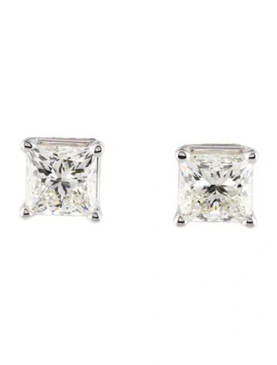 Pre-owned Earrings 14k 2.87ctw Lab-grown Diamond Solitaire Stud  In Multi