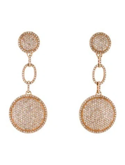 Pre-owned Earrings 14k 2.88ctw Diamond Drop Earclip  In Multi