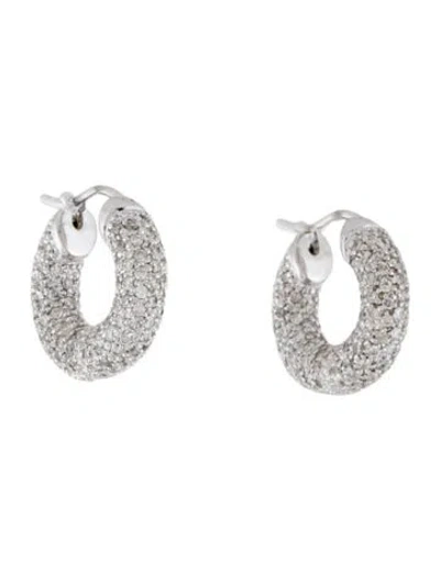 Pre-owned Earrings 14k 2.88ctw Diamond Hoop  In Multi