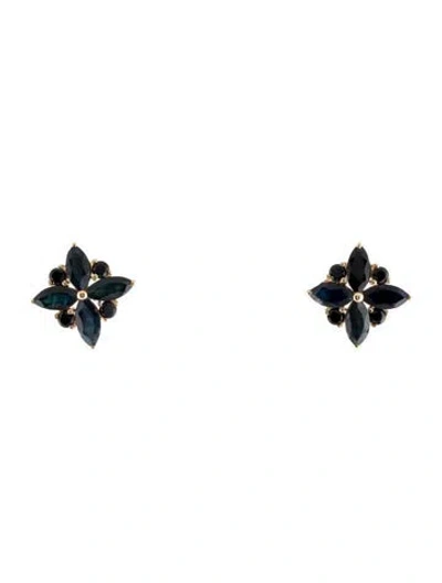 Pre-owned Earrings 14k 2.96ctw Sapphire & Spinel Drop  In Multi