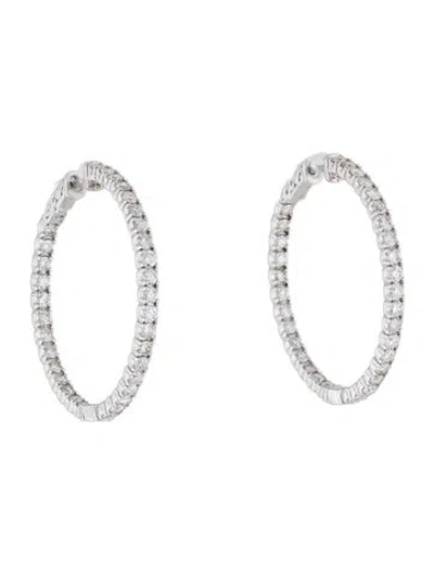 Pre-owned Earrings 14k 2.97ctw Diamond Inside-out Hoops In Multi