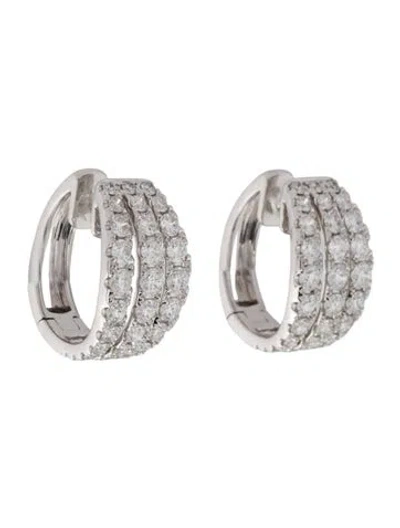 Pre-owned Earrings 14k 2.99ctw Diamond Hoop  In Multi