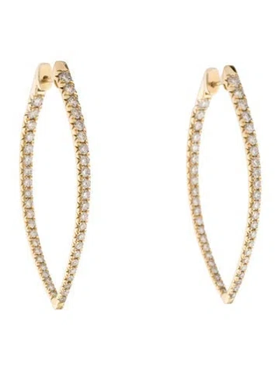 Pre-owned Earrings 14k 3.00ctw Diamond Hoop  In Multi
