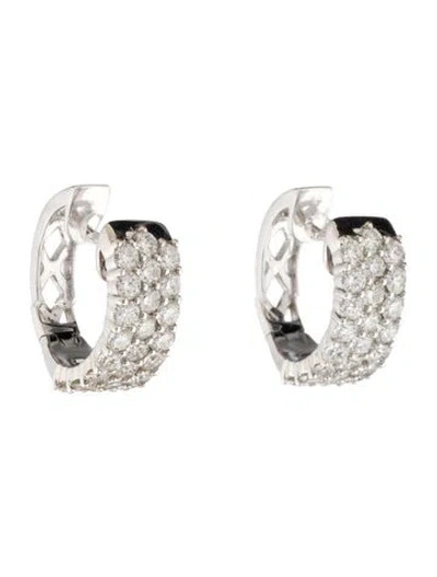 Pre-owned Earrings 14k 3.00ctw Diamond Hoop  In Multi